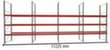 META Palettenregal MULTIPAL für 48 Paletten, 11225 mm breit, 4 Lagerebenen Standard 2 S