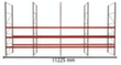 META Palettenregal MULTIPAL für 48 Paletten, 11225 mm breit, 4 Lagerebenen