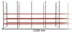 META Palettenregal MULTIPAL für 96 Paletten, 22365 mm breit, 4 Lagerebenen
