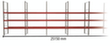 META Palettenregal MULTIPAL für 72 Paletten, 25150 mm breit, 4 Lagerebenen Standard 2 S