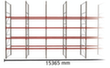 META Palettenregal MULTIPAL für 80 Paletten, 15365 mm breit, 5 Lagerebenen Standard 2 S