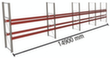 META Palettenregal MULTIPAL für 48 Paletten, 14900 mm breit, 3 Lagerebenen Standard 2 S
