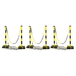 Absperrpfosten PVC mit Kette 6 PVC Pfosten + 12 m Kette gelb/schwarz