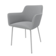 Quadrifoglio Besucherstuhl City mit Armlehnen, Sitz hellgrau, 4-Fußgestell