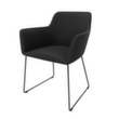 Quadrifoglio Besucherstuhl City mit Armlehnen, Sitz schwarz, Kufengestell