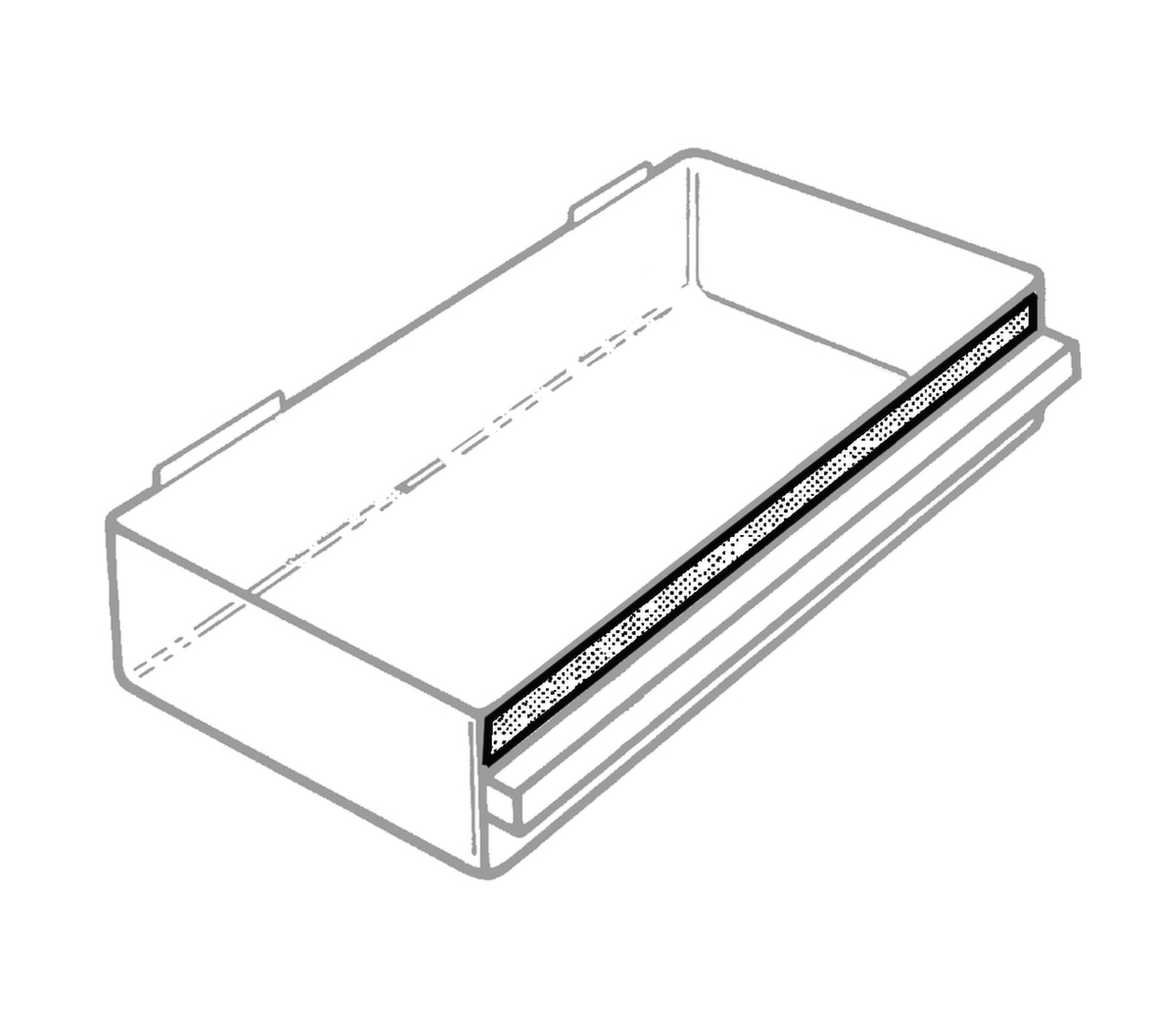 raaco Robustes Klarsichtmagazin 1240-123 mit Metallrahmen, 40 Schublade(n), dunkelblau/transparent Technische Zeichnung 3 ZOOM