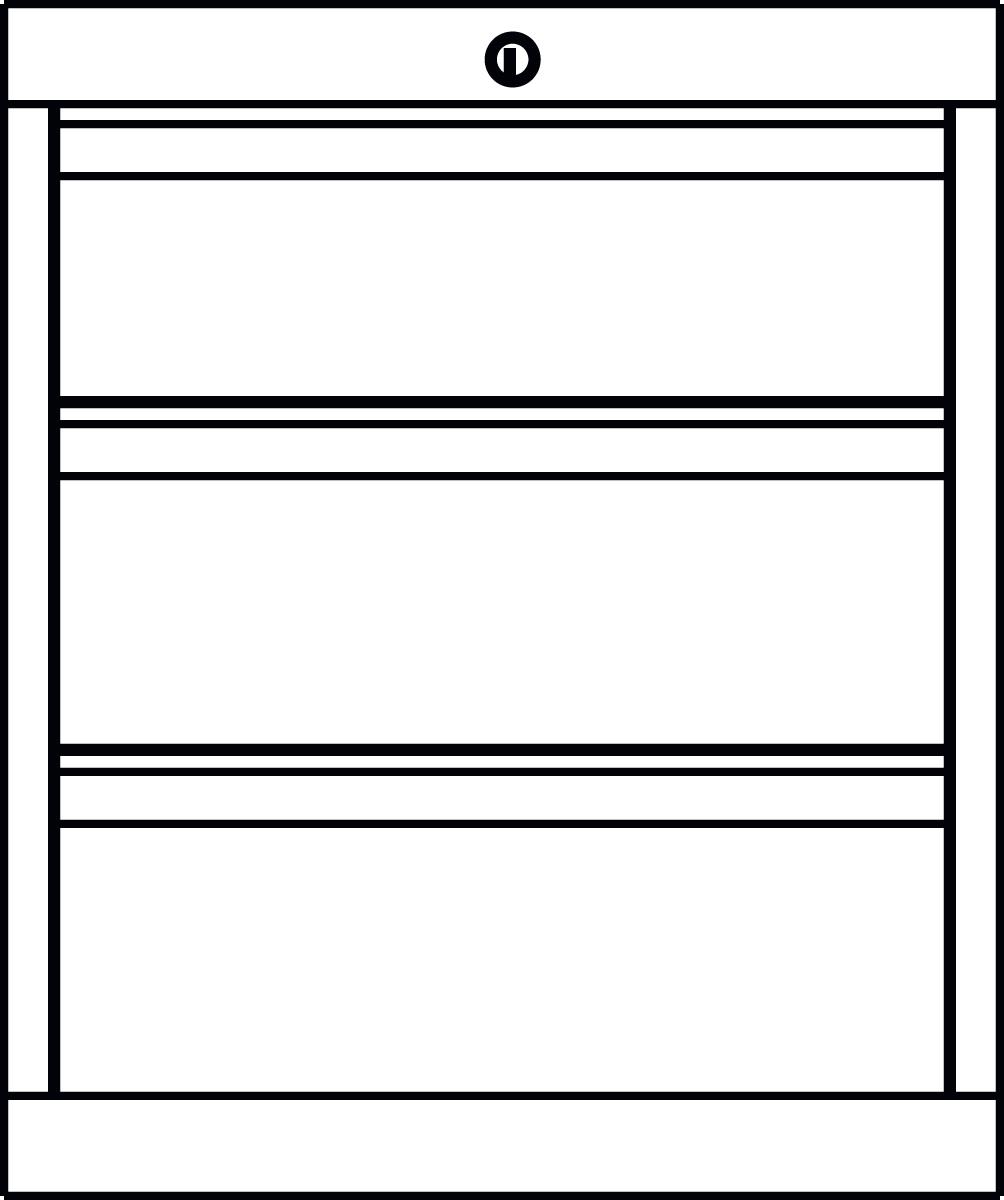 PAVOY Schubladenschrank Basis Plus RAL7035, 3 Schublade(n), RAL7035 Lichtgrau/RAL7035 Lichtgrau Technische Zeichnung 1 ZOOM
