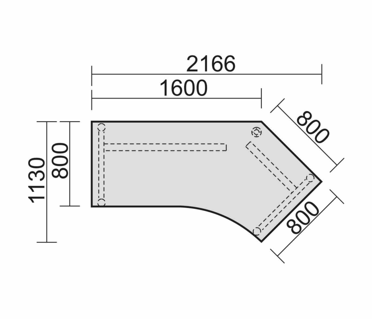 Gera Winkel-Schreibtisch Pro mit C-Fußgestell Standard 1 ZOOM