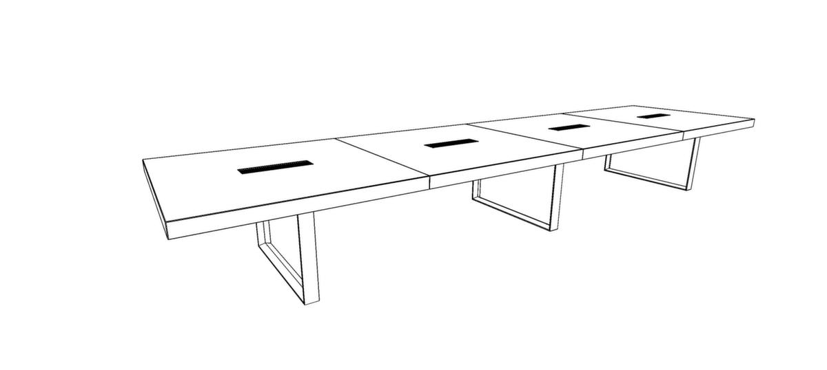 Quadrifoglio Konferenztisch T45, Breite x Tiefe 5600 x 1400 mm, Platte Ulme Technische Zeichnung 1 ZOOM