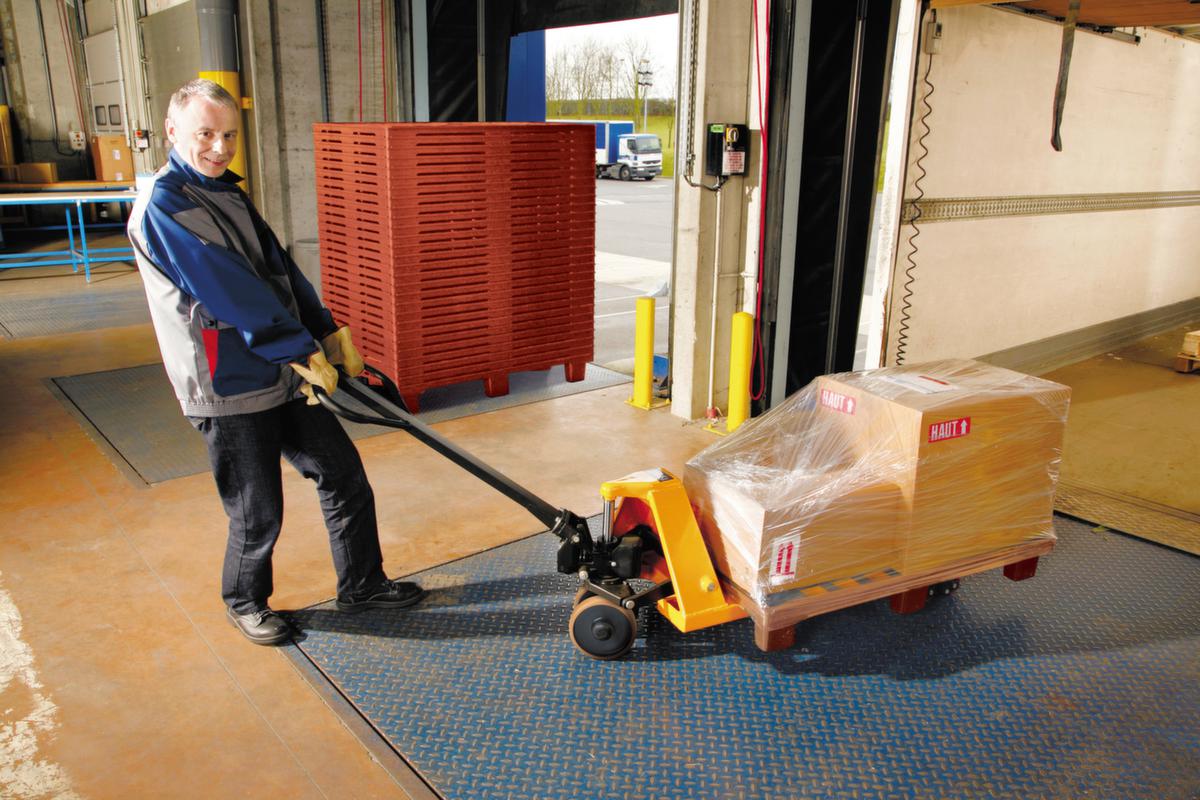 Palettenhubwagen mit Schnellhubfunktion, 2500 kg Traglast, Kautschuk/Polyurethan Milieu 2 ZOOM