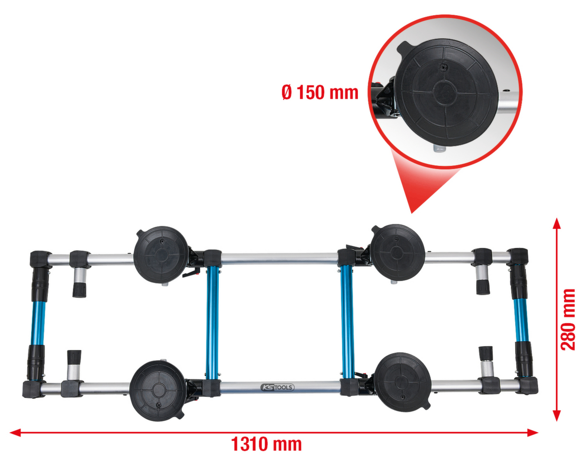 KS Tools Vierfach-Saugheber Standard 2 ZOOM