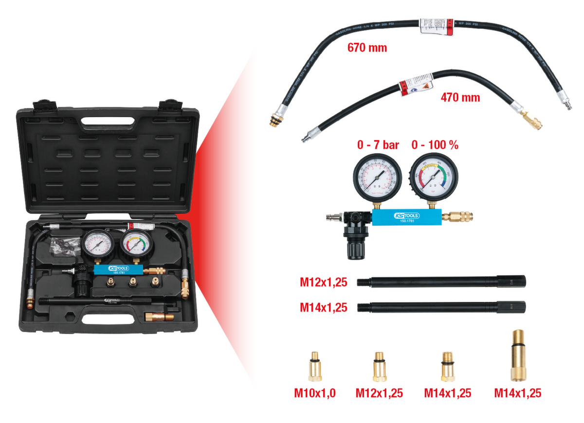 KS Tools Zylinder-Druckverlust-Tester Standard 2 ZOOM