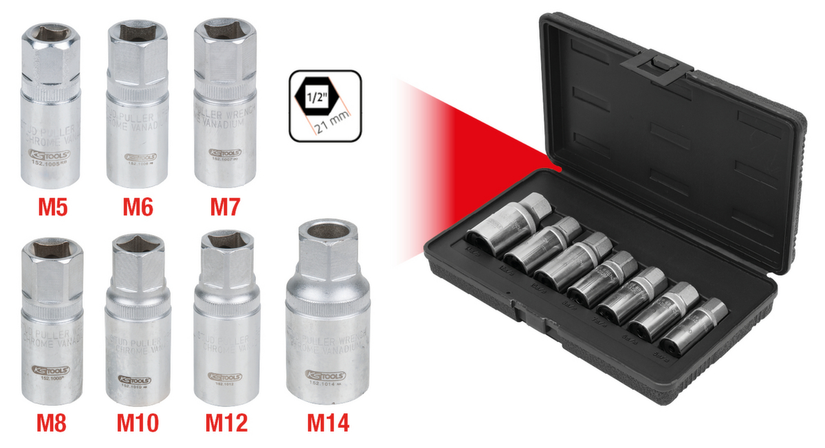 KS Tools Stehbolzen-Ausdreher-Satz Standard 2 ZOOM