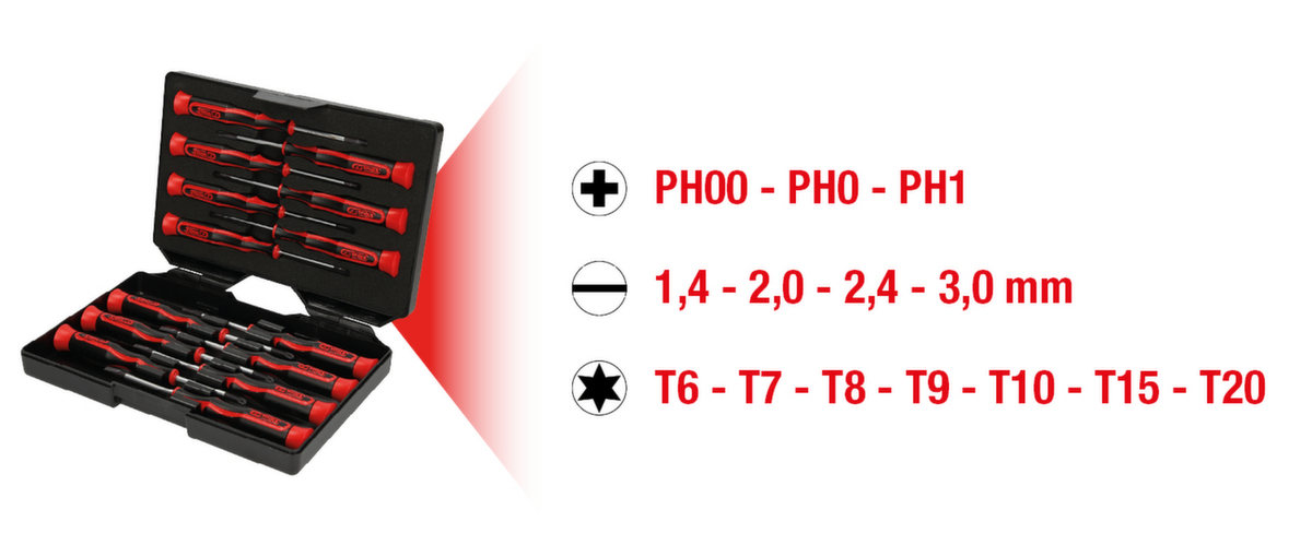 KS Tools Feinmechanik-Schraubendreher-Satz PH Standard 3 ZOOM