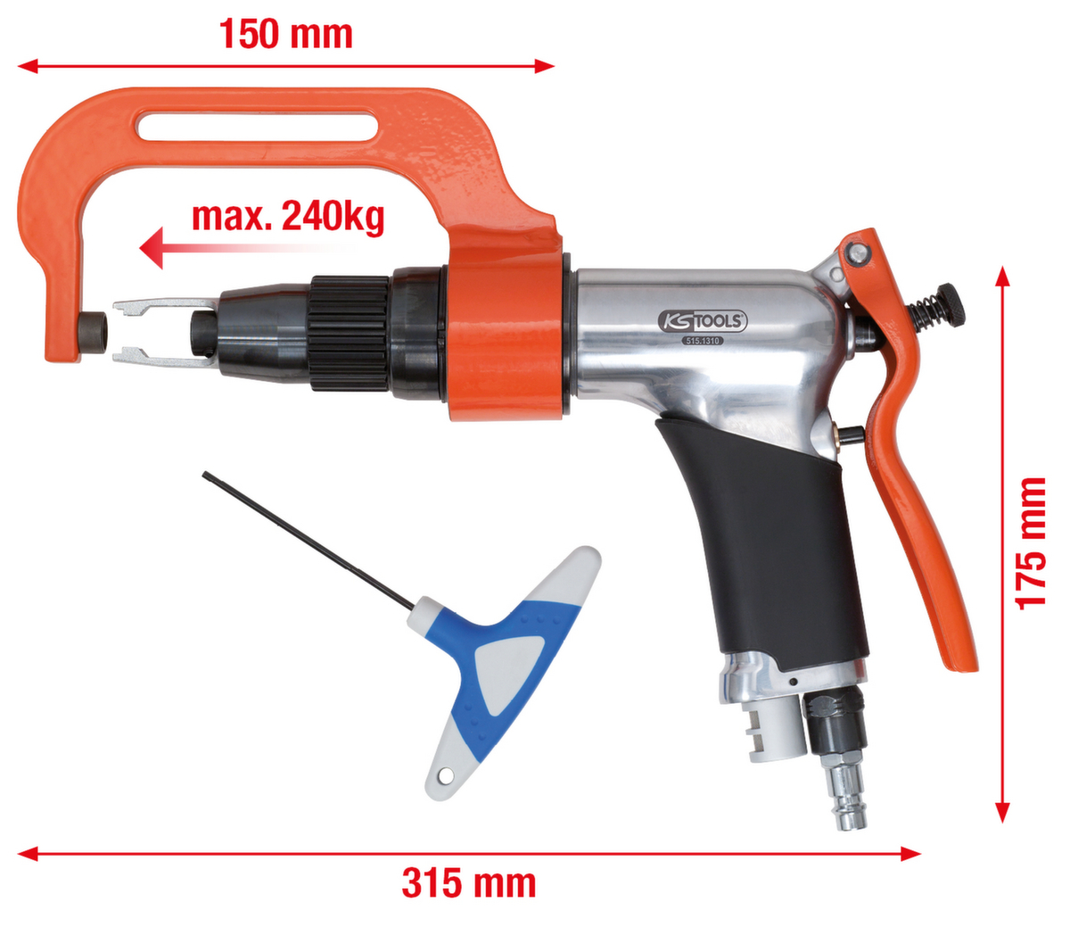 KS Tools Druckluft-Schweißpunkt-Bohrmaschinen-Satz Standard 2 ZOOM