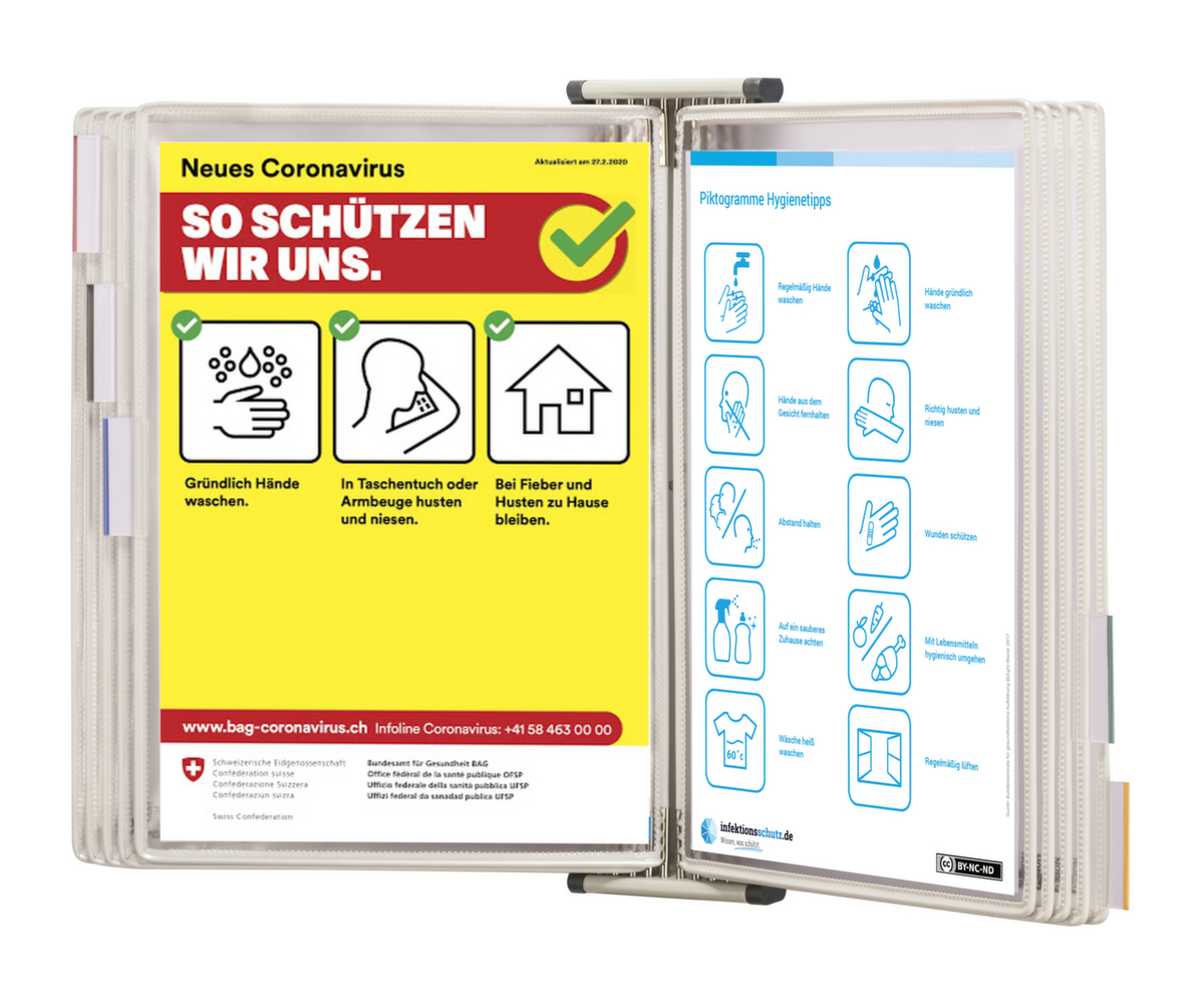 tarifold Antibakterielles Sichttafelsystem STERIFOLD zur Wandmontage