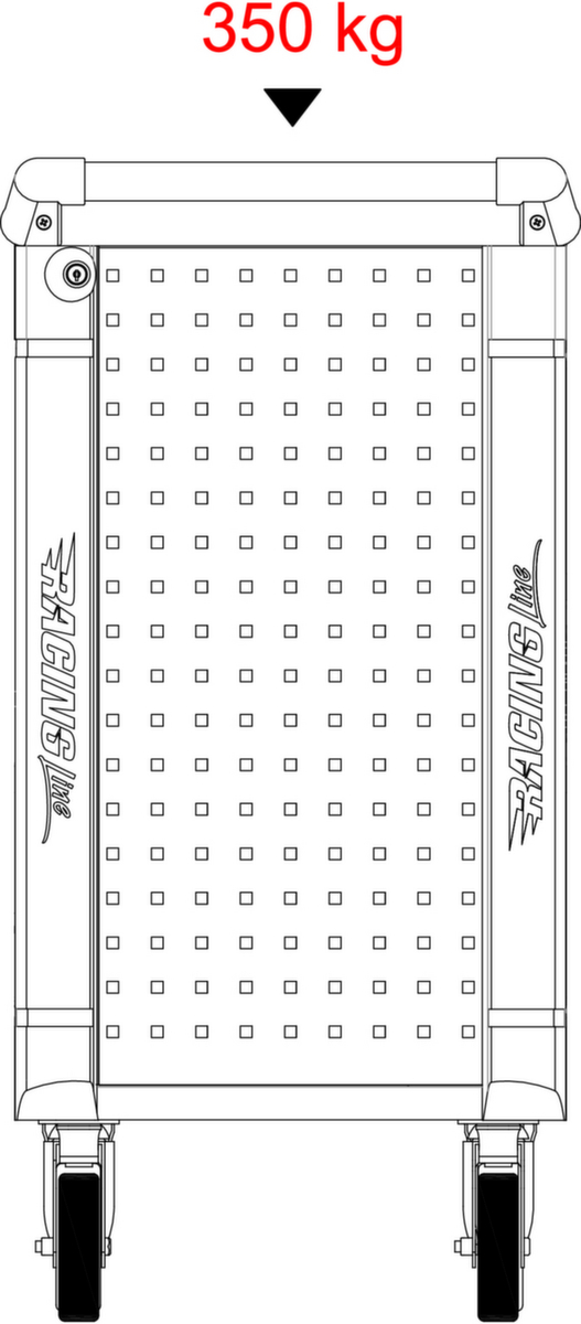 KS Tools Werkzeugwagen RACINGline, 7 Schublade(n) Technische Zeichnung 3 ZOOM