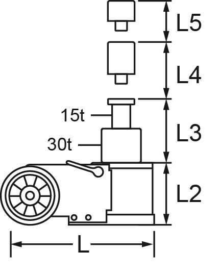 KS Tools Lufthydraulischer Wagenheber 30 t / 15 t Standard 6 ZOOM