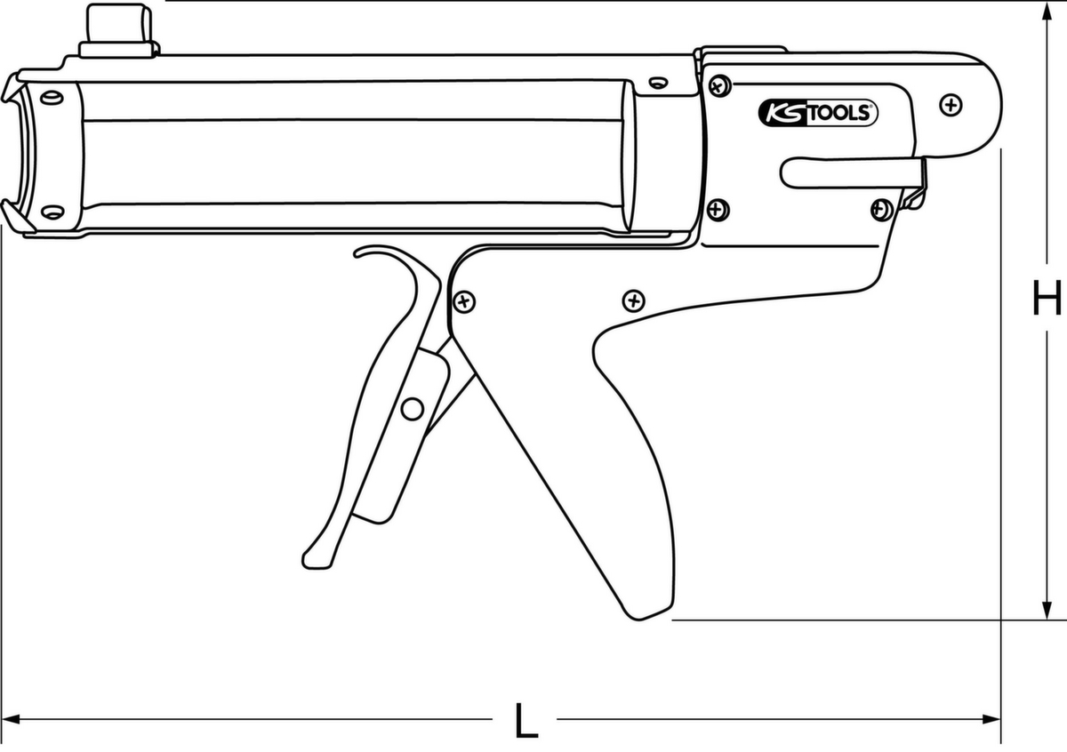 KS Tools Kartuschenpistole ohne herausstehende Schubstange 310 ml Standard 8 ZOOM