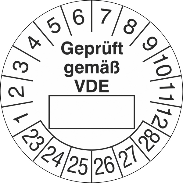 Runde Prüfplakette ohne Jahresfarbe Standard 14 ZOOM