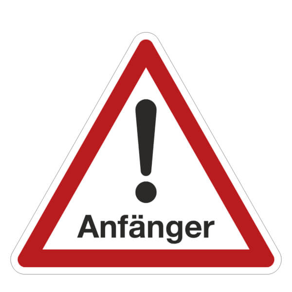 Hinweisschild SafetyMarking®, "Anfänger" Standard 1 ZOOM