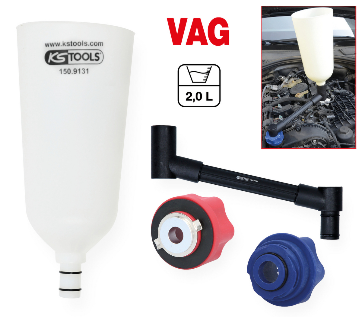 KS Tools Öl-Einfülltrichter-Satz Standard 2 ZOOM