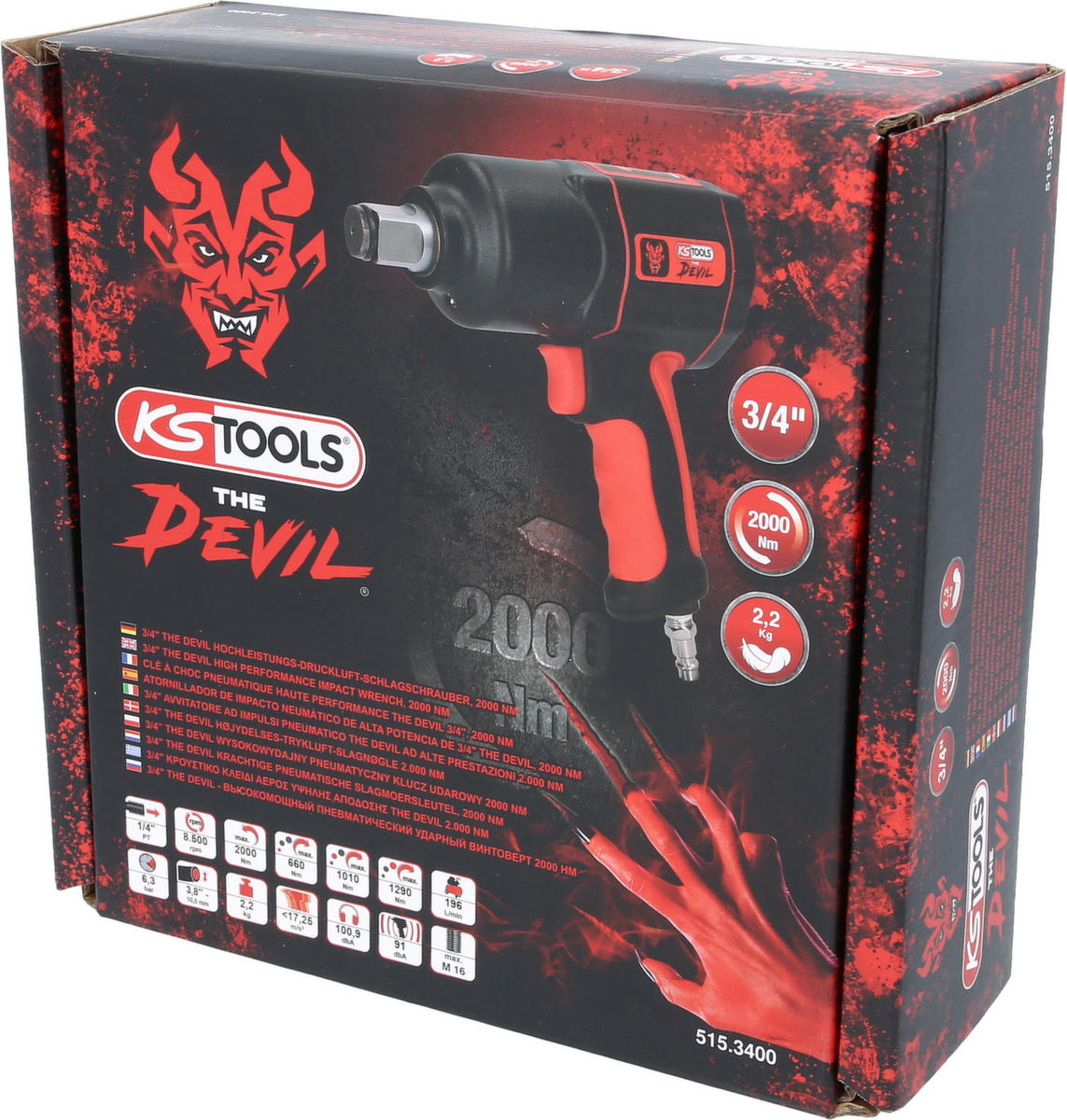 KS Tools 3/4" THE DEVIL Hochleistungs-Druckluft-Schlagschrauber Standard 3 ZOOM