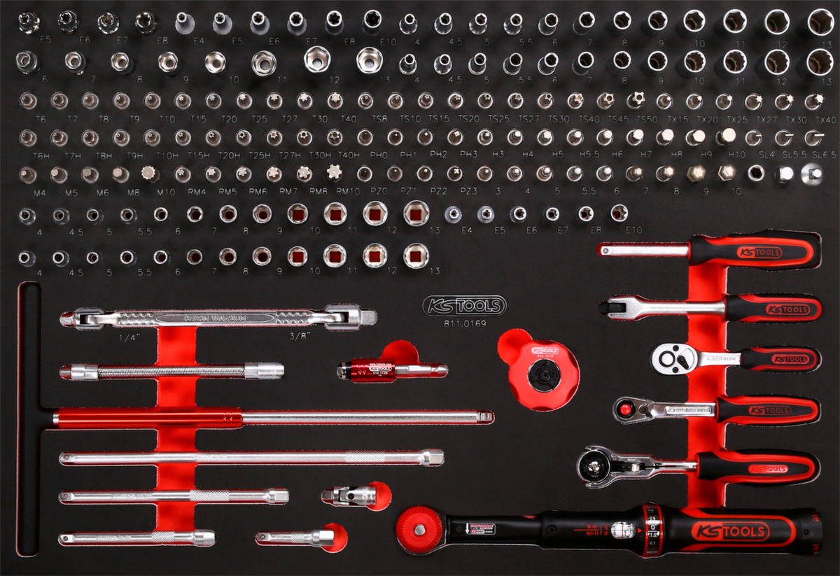 KS Tools 1/4" Steckschlüssel-Satz in Schaumstoffeinlage