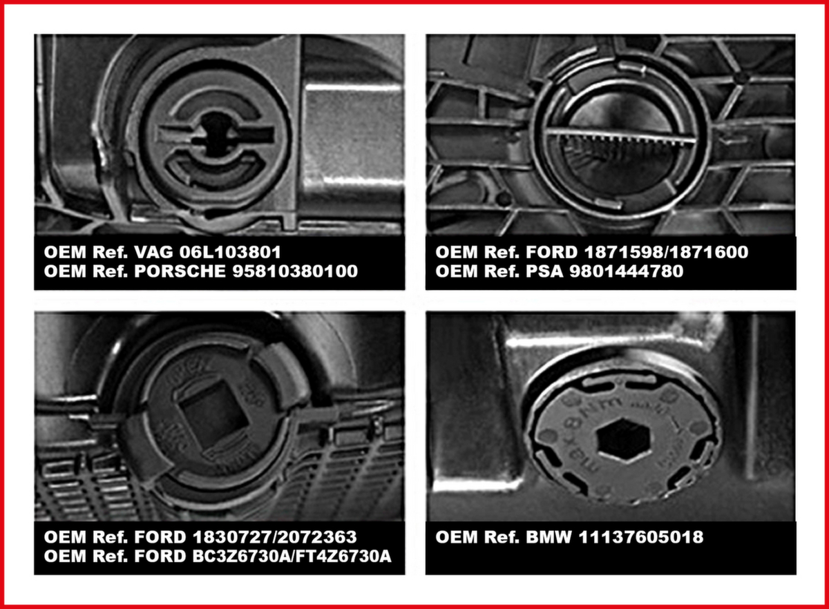 KS Tools 3/8" Öldienst-Spezialprofil-Satz für Kunststoff-Ölablassschrauben Detail 1 ZOOM