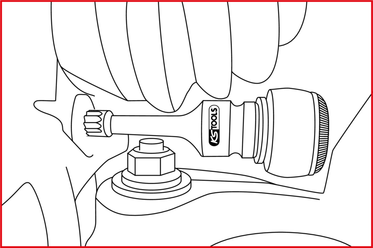 KS Tools 1/2" Spezial-Kraft-Bit-Stecknuss-Satz Vielzahn Technische Zeichnung 1 ZOOM