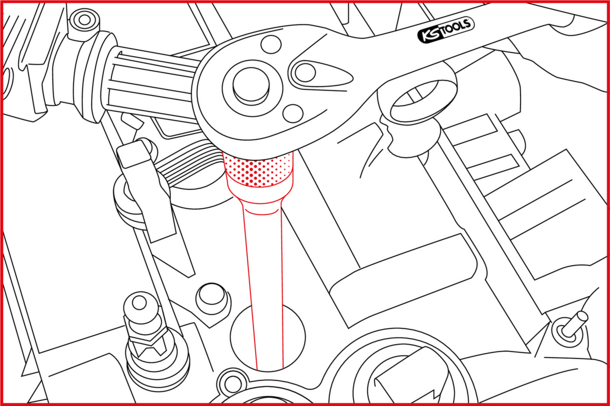 KS Tools 3/8" Zündkerzen-Stecknuss-Satz für EcoBoost Motoren Technische Zeichnung 1 ZOOM