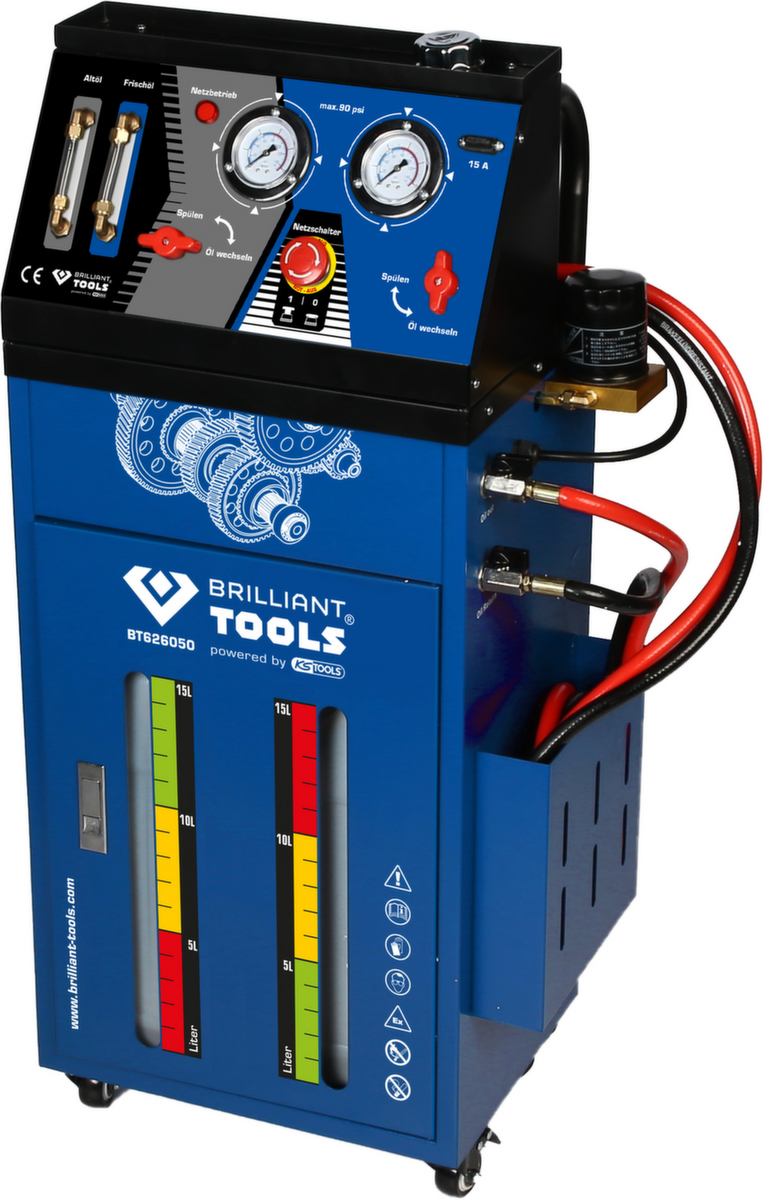 Brilliant Tools Getriebespülgerät für Automatikgetriebe inklusive 35-tlg Adapter-Satz Standard 3 ZOOM