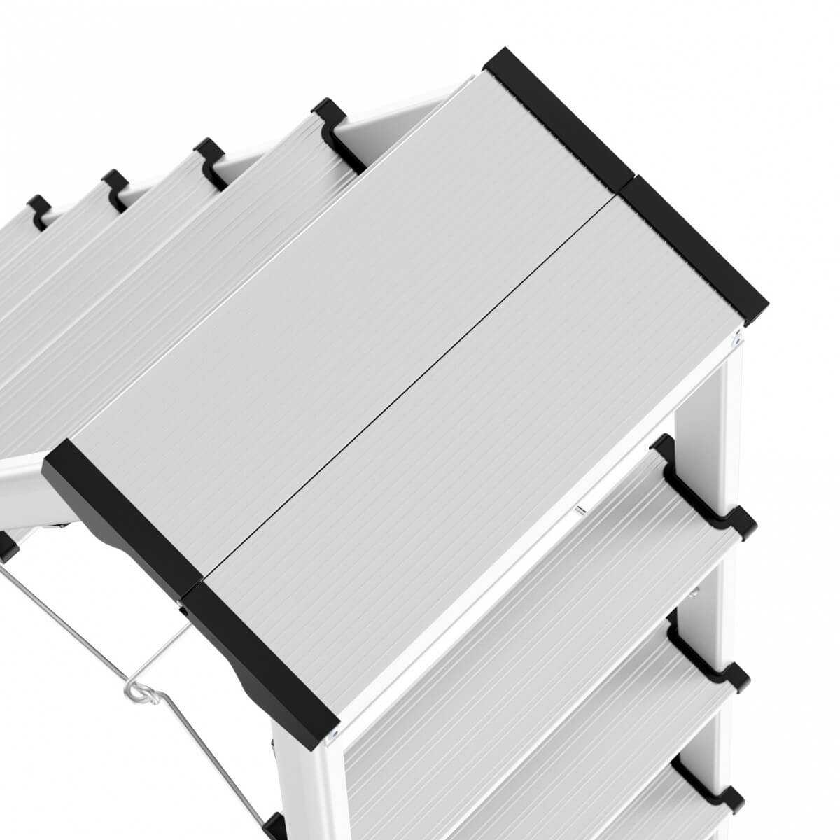 Hailo Stufen-Doppelleiter StandardLine D60, 2 x 5 rutschsicher geriffelte Stufen Detail 2 ZOOM