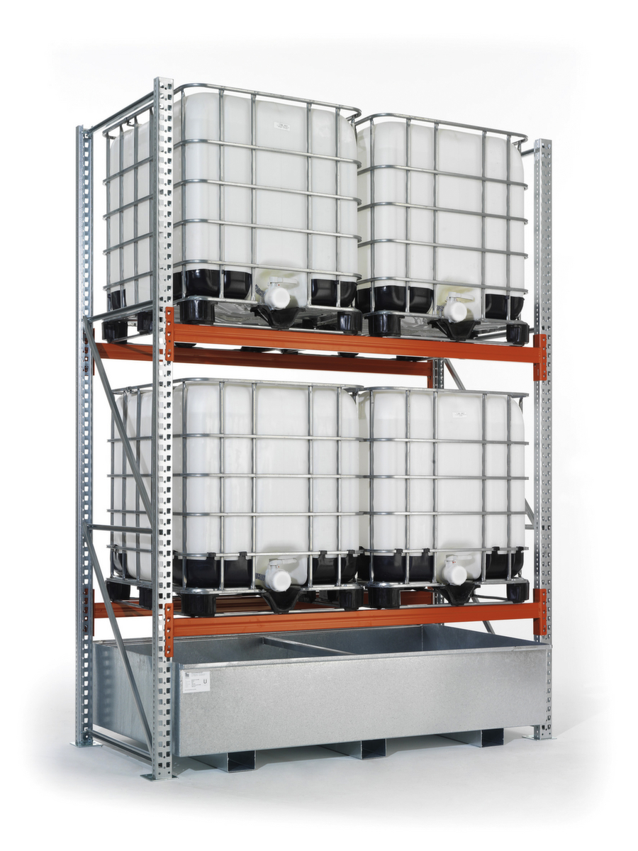 META Palettenregal MULTIPAL für 30 Paletten, 14010 mm breit, 3 Lagerebenen