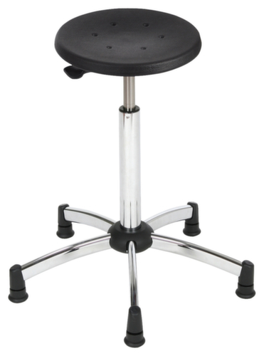 Tabouret pivotant ESD antistatique, assise noir, patins  L