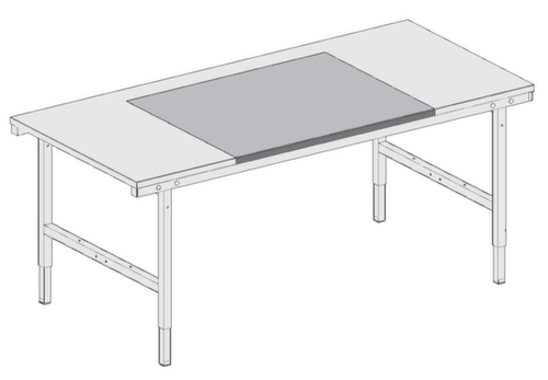 Rocholz Support en acier inoxydable pour table d'emballage, largeur x profondeur 1000 x 800 mm  L