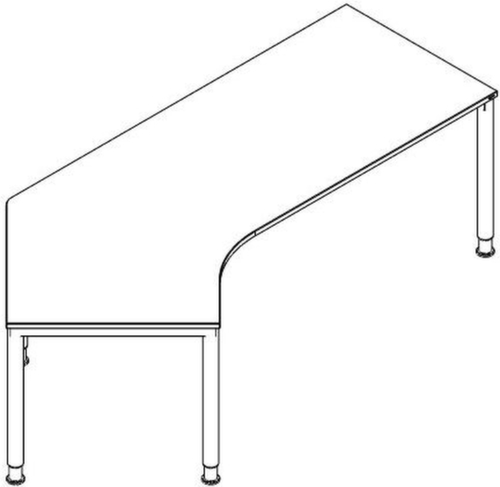 Bureau d'angle à hauteur réglable RQ60 avec piètement 4 pieds  L