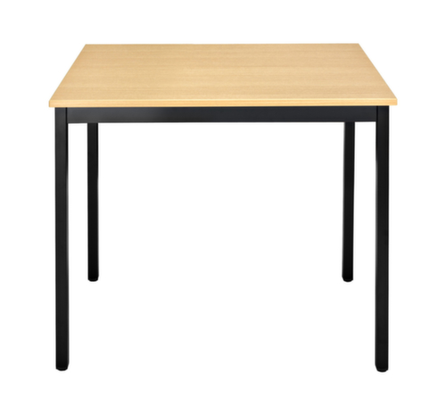 Table polyvalente rectangulaire en tube carré, largeur x profondeur 700 x 600 mm, panneau hêtre