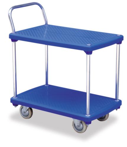 RAPIDLIFT Chariot à étagères plastique 810x500 mm, force 200 kg, 2 plateaux  L