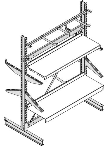 Montant et bras en porte-à-faux à usage simple ou double, bilatéral - possibilité d’installation flexible librement dans la pièce, hauteur 1980 mm  L