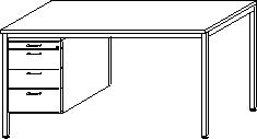 Gera Bureau Pro avec caisson suspendu