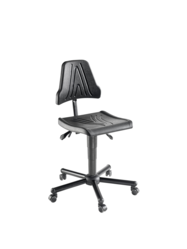 meychair Siège d'atelier Workster Allround W9-TR-PU, assise mousse PU noir, avec roulettes  L