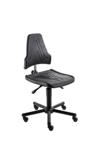 meychair Siège d'atelier ESD Workster Komplex W19-25-TR-PU ESD, assise mousse PU noir, avec roulettes  L