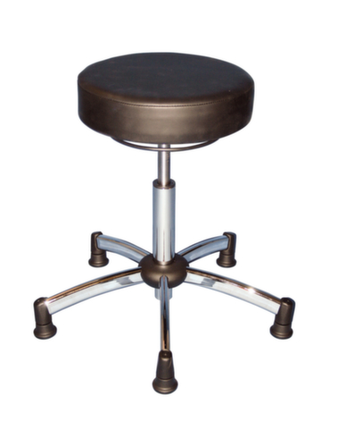 Tabouret pivotant ESD antistatique, assise noir, patins  L