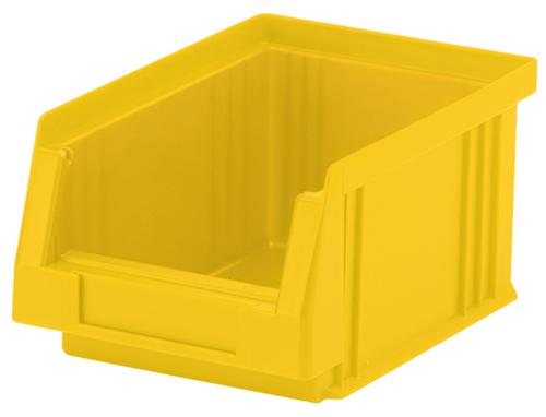 Lakape bac à bec empilable Eco adapté aux convoyeurs à rouleaux, jaune, profondeur 164 mm, polypropylène  L