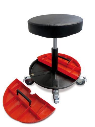 meychair Tabouret d'atelier Assistent Professional, assise noir, roulettes  L