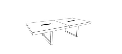 Quadrifoglio Table de conférence T45, largeur x profondeur 2800 x 1400 mm, panneau orme  L