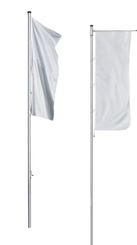 Drapeau et mât avec dispositif de hissage intérieur avec manivelle L