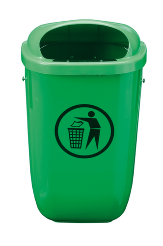 Poubelle Classic, 50 l, pour fixation murale ou sur montants, vert L