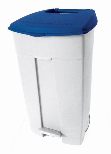 bac à déchets roulant Contiplast, 120 l, blanc, couvercle bleu  L